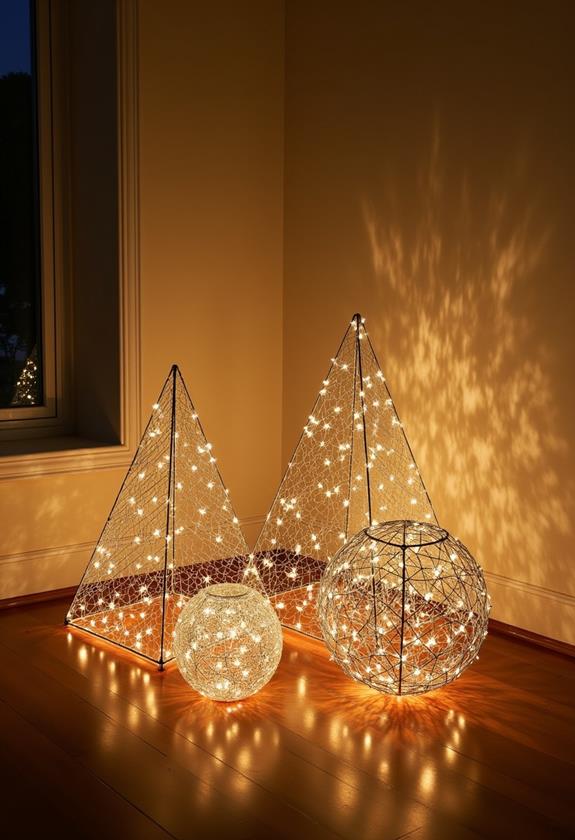 abstract illuminated art installations