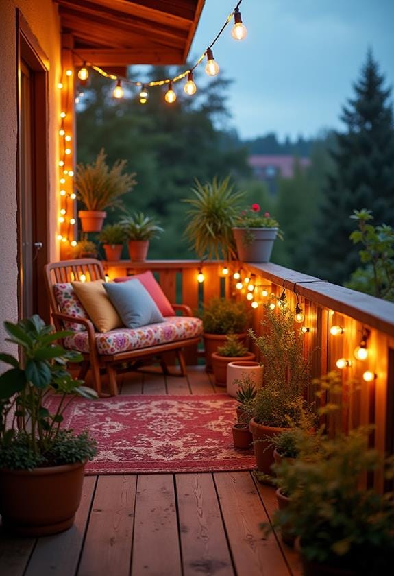 ambient atmosphere with string lights