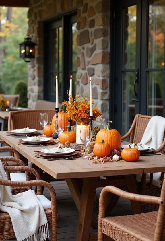 autumn inspired dining arrangements