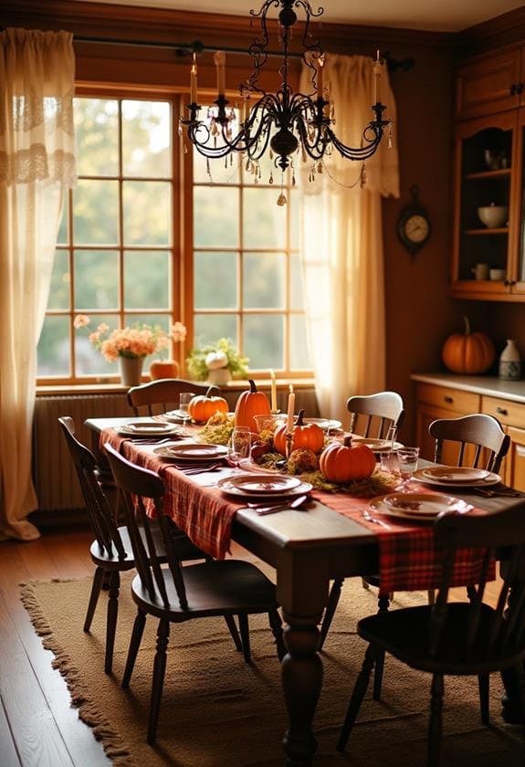 autumn inspired dining room decor
