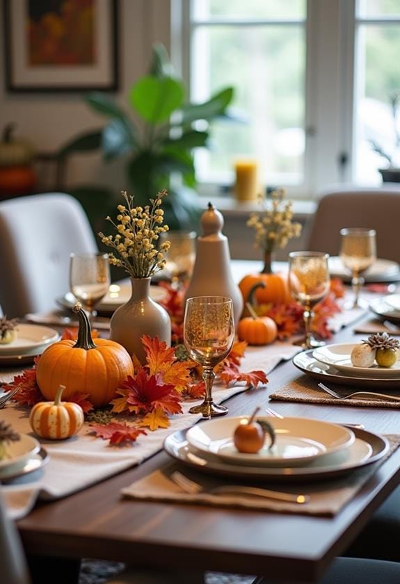 autumn themed breakroom decor