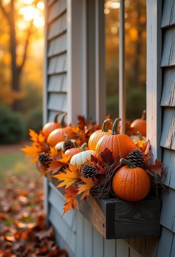 autumn themed decorative planters