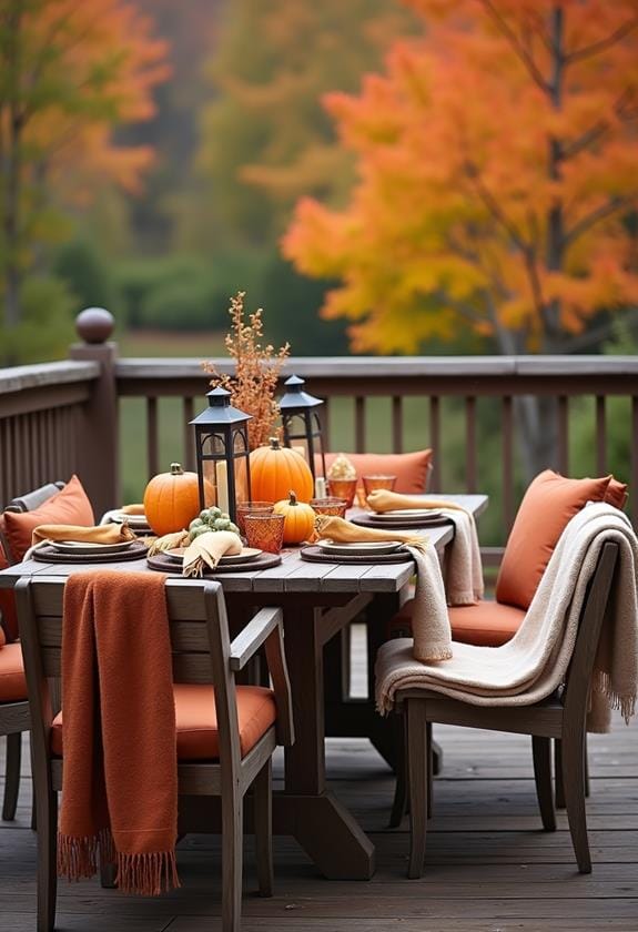 autumn themed dining arrangements