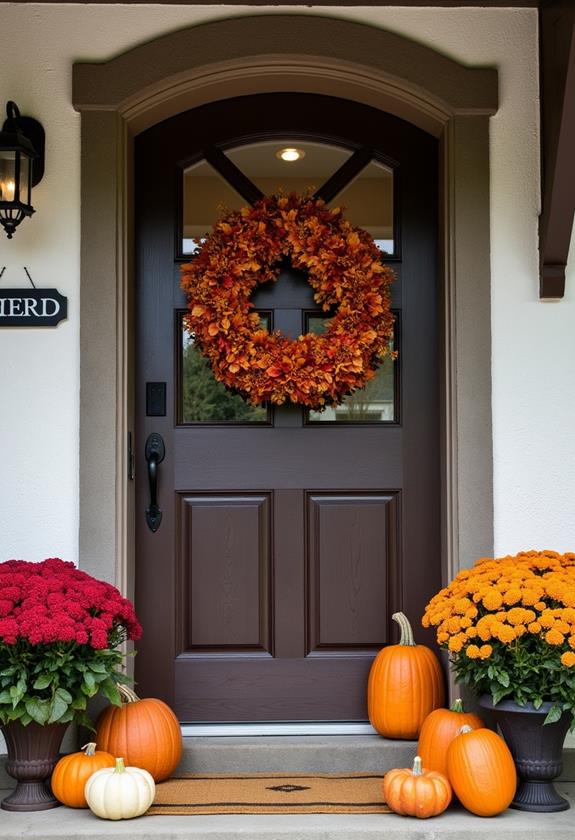 autumn themed entrance decorations ideas