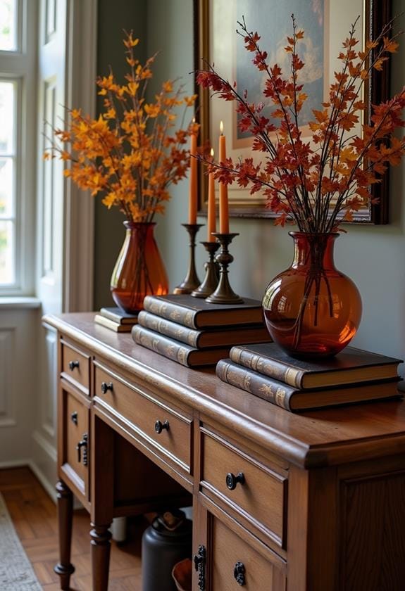 autumn themed literary decor
