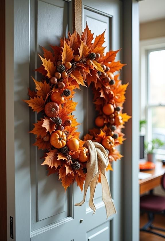 autumn themed office door decor