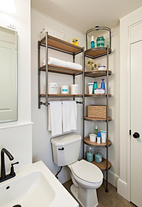 bathroom tension rod organizers