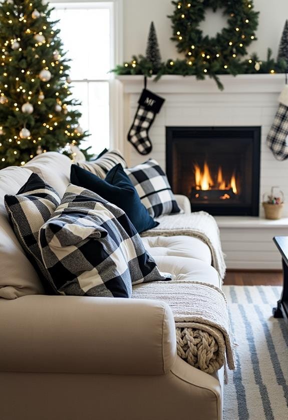 black and white christmas decor