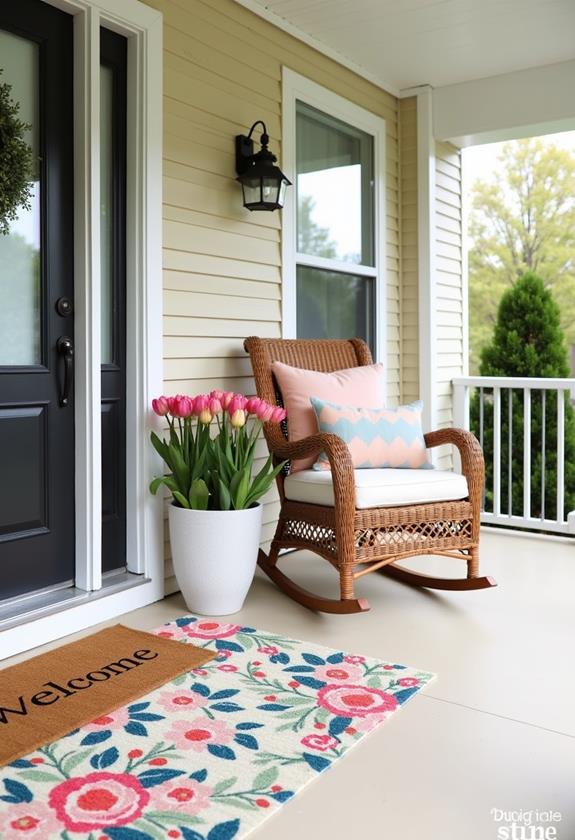 blooming spring welcome mat