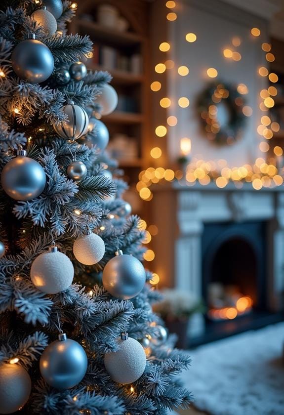 blue christmas tree decor