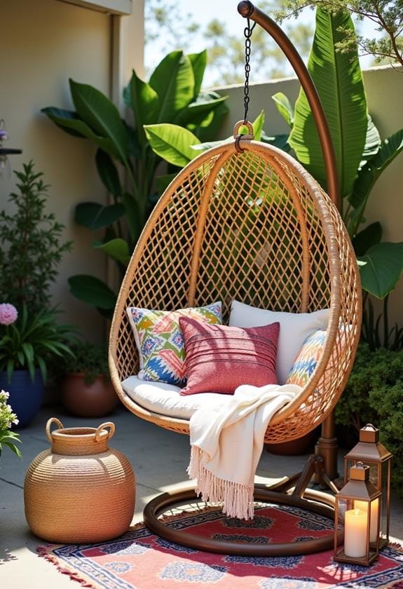 bohemian style suspended seating