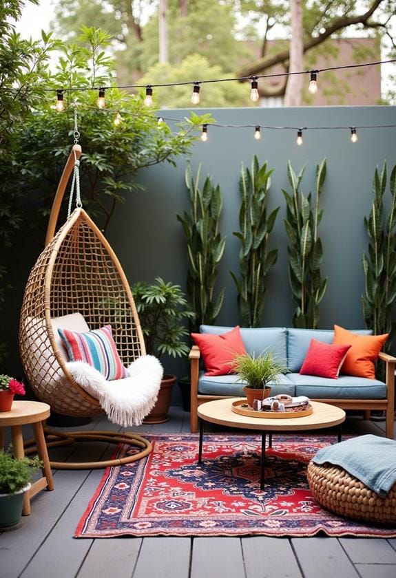 bohemian styled outdoor retreat