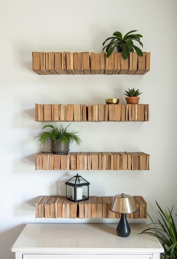 books transform into shelves