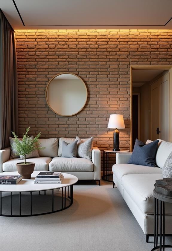 brick patterned wallpaper installation