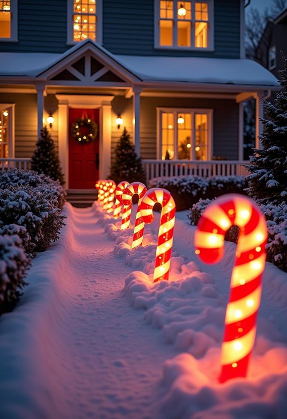bright festive pathway lights