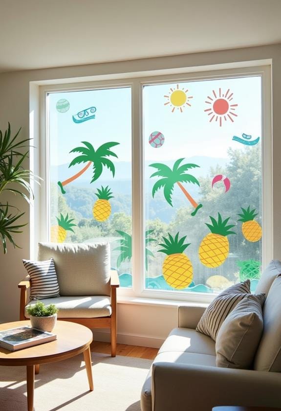 bright seasonal window decorations