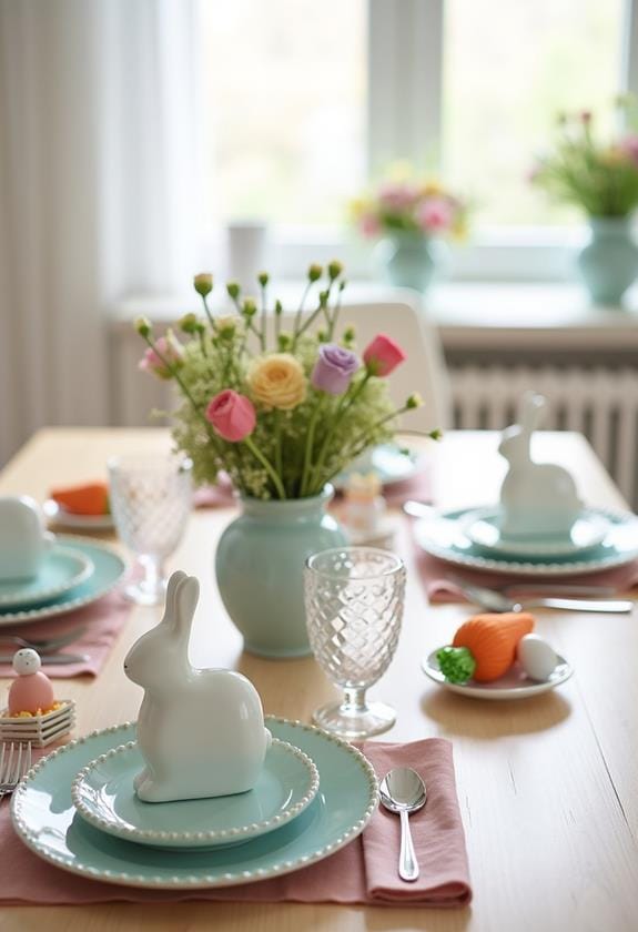 charming bunny table decor