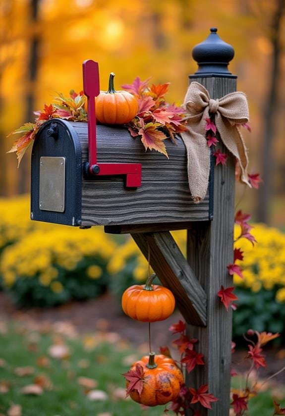 charming fall mailbox decor