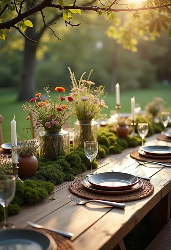 charming nature themed table setting