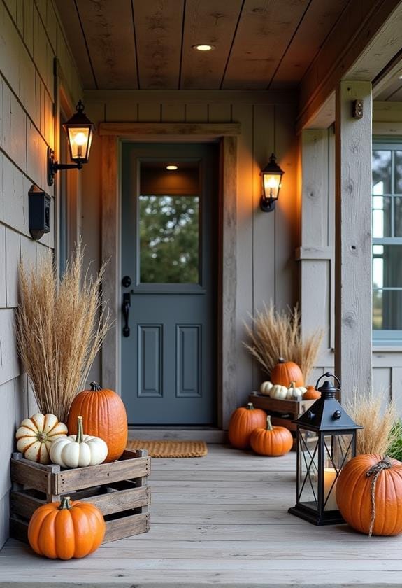 charming retro pumpkin arrangements