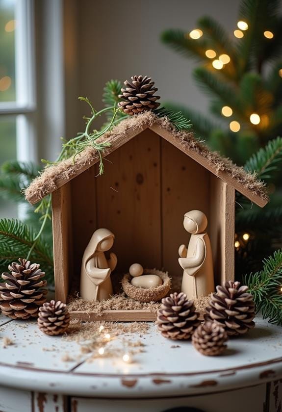 charming rustic nativity display