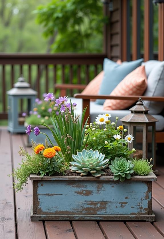 charming rustic planter arrangements