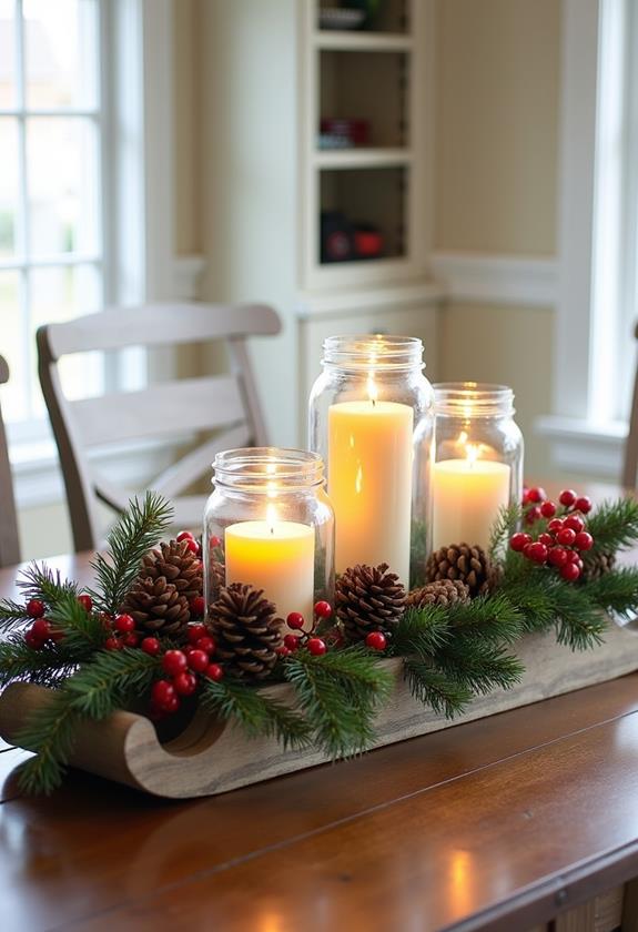 charming rustic wooden centerpiece