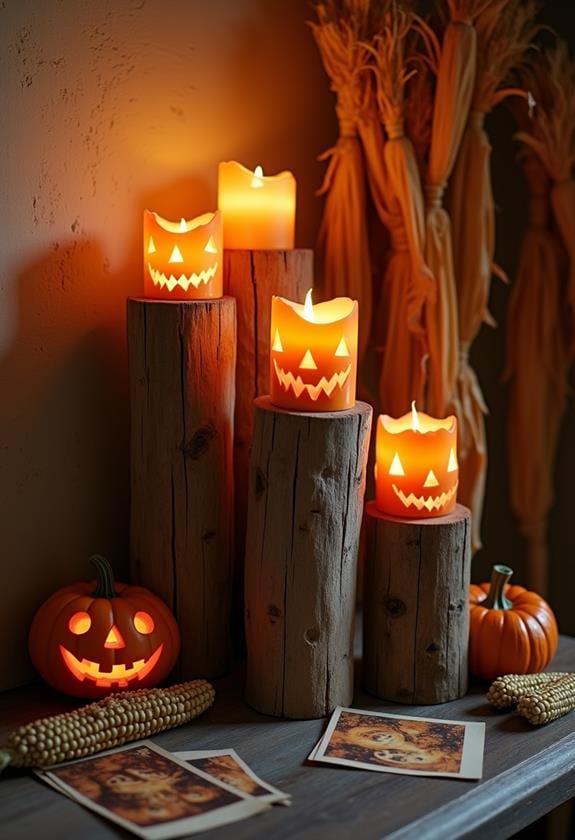 charming wooden candle holders