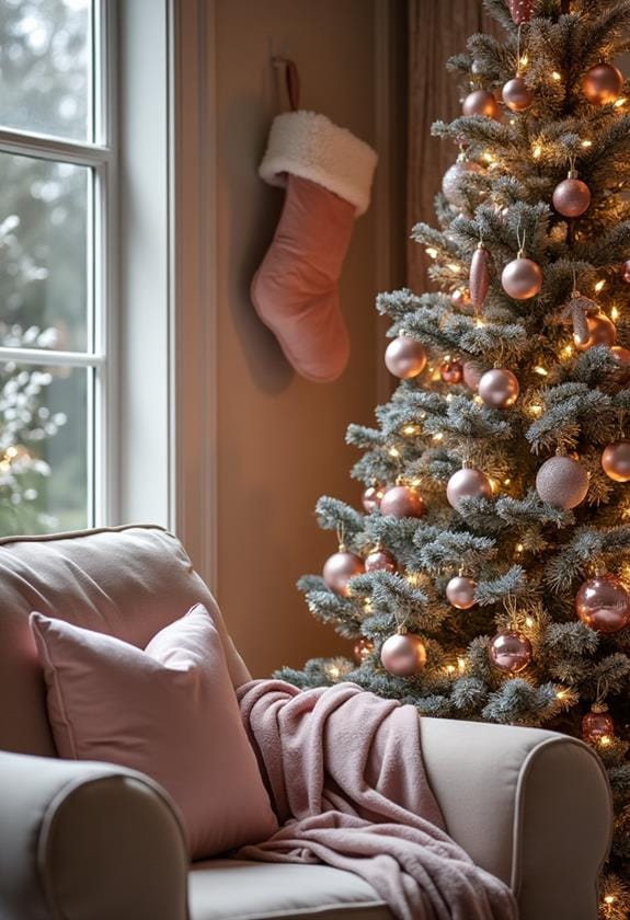 chic blush christmas decor