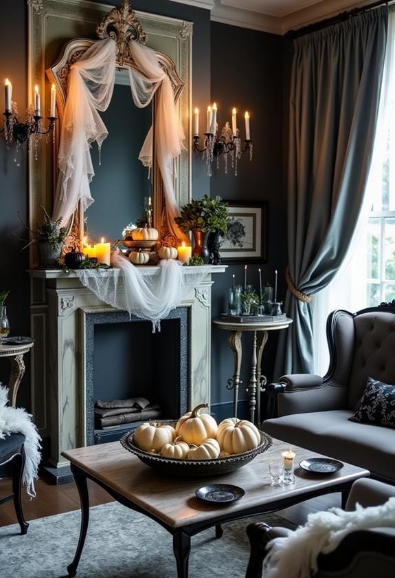 chic halloween black white decor