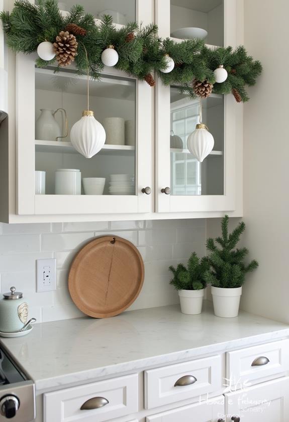 christmas cabinet decor tips