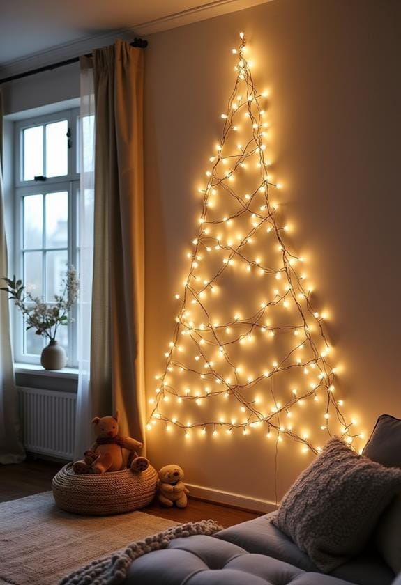 christmas lights wall decor