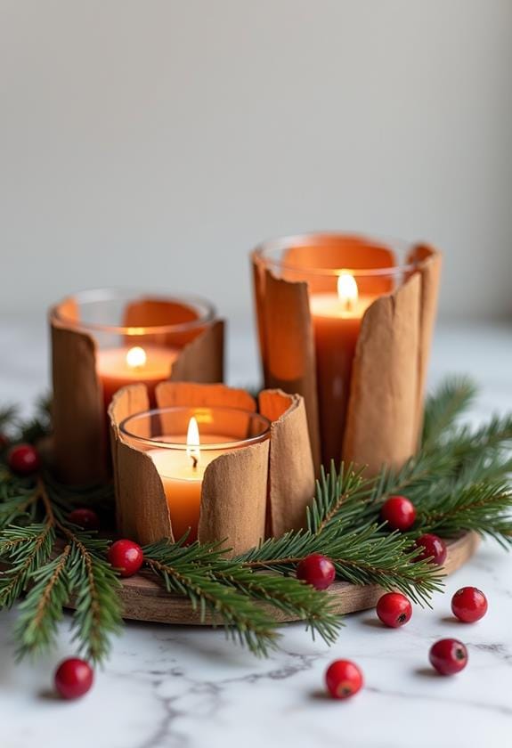 cinnamon stick candle holders