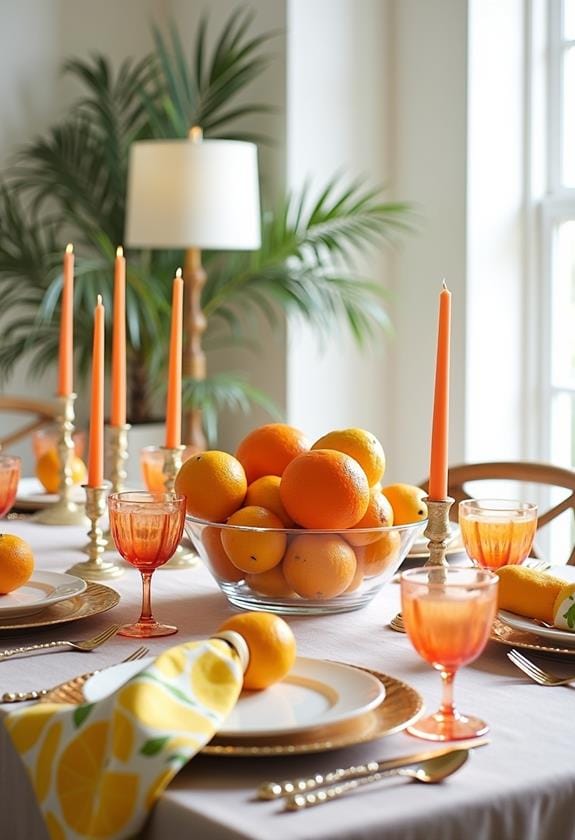 citrus inspired table decorations