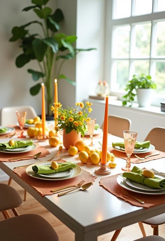 citrus themed dining decorations