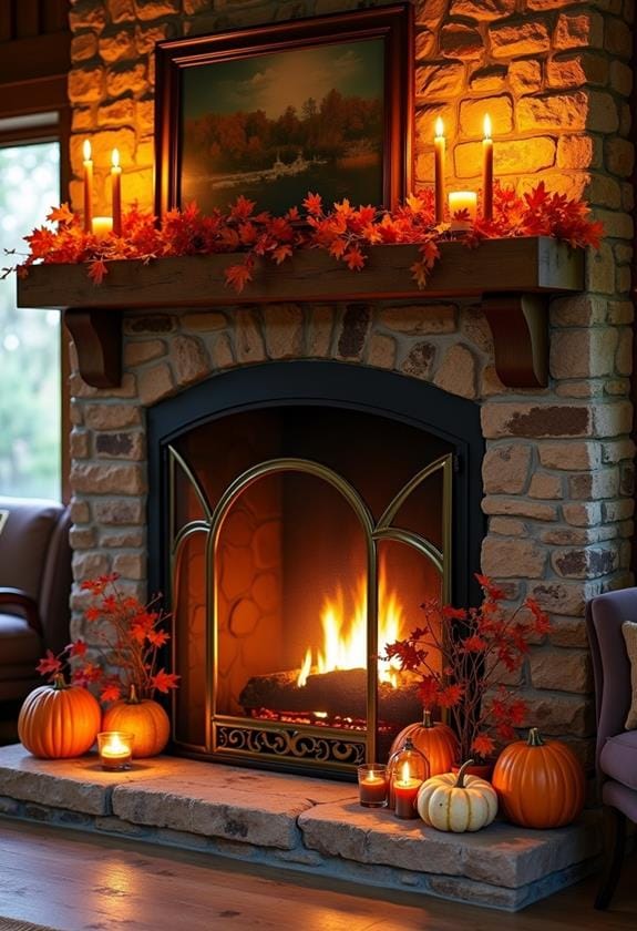 classic autumn hearth decor
