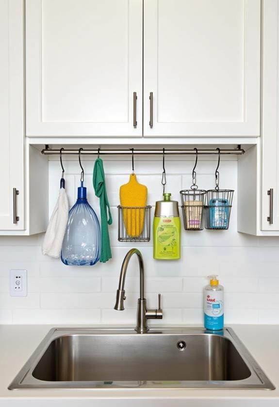 cleaning supply rack tension
