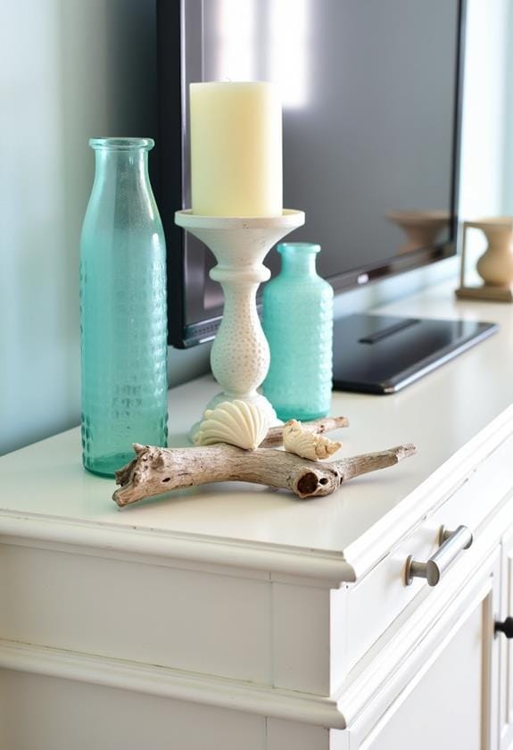 coastal decor with candles