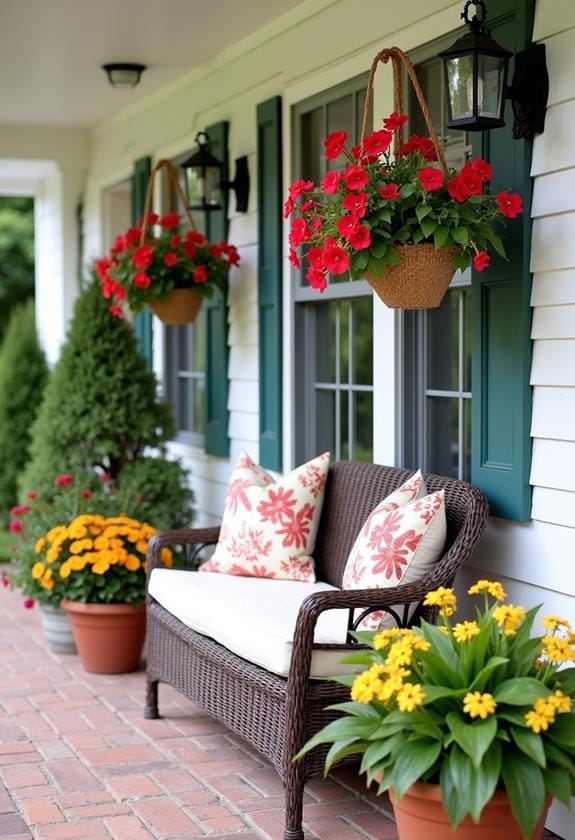 colorful blooming flower displays