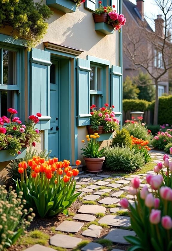 colorful container plant displays
