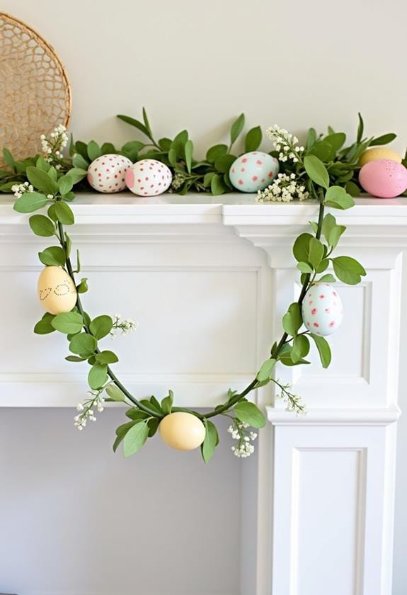 colorful decorated egg strings
