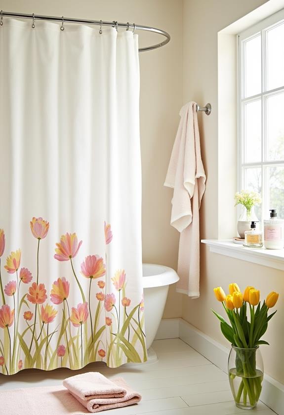 colorful floral shower curtains