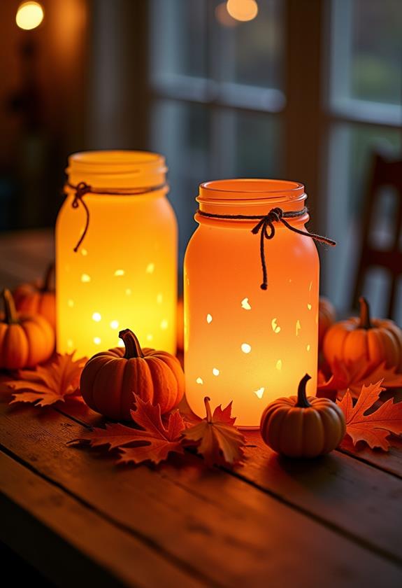 colorful mason jar lanterns