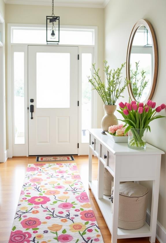 colorful rug and runner