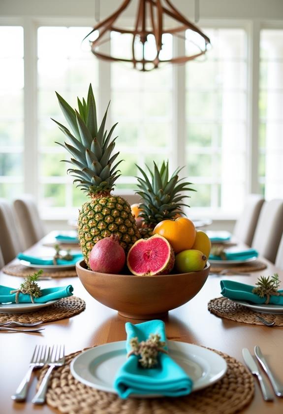 colorful tropical fruit arrangements