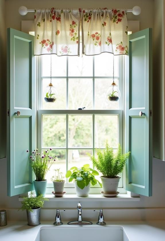 colorful wooden window shutters