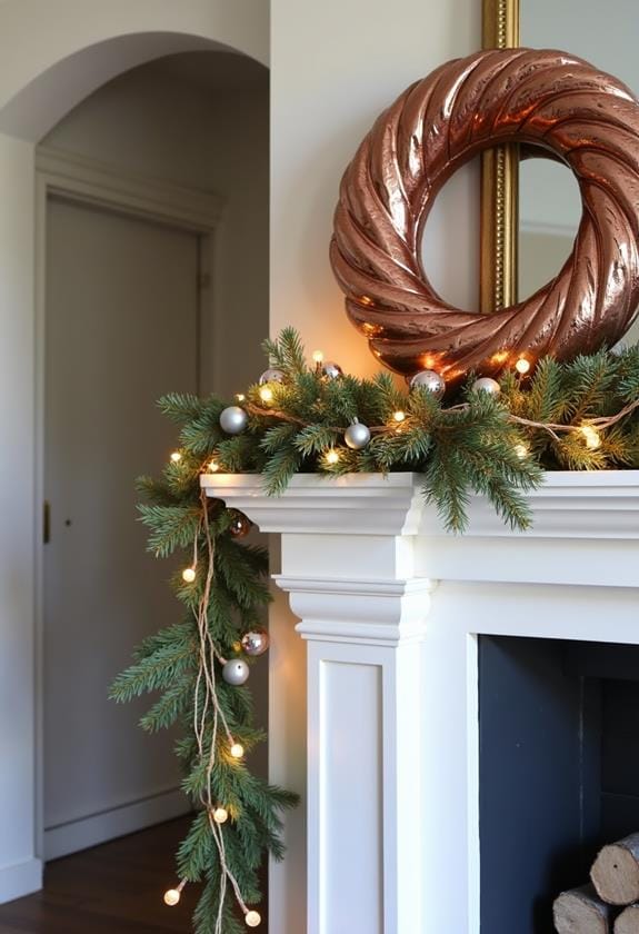 copper accented holiday decorations