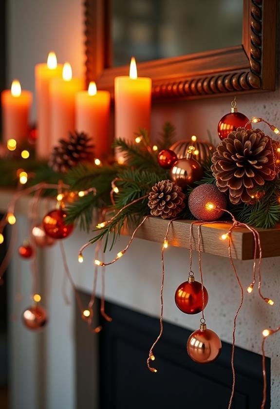 copper string lights decor