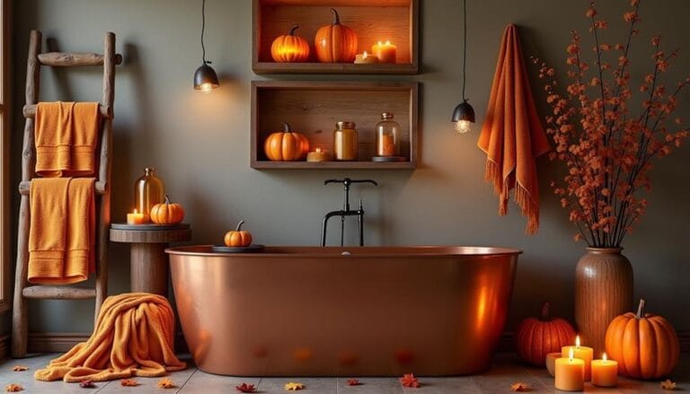 cozy autumn bathroom decor