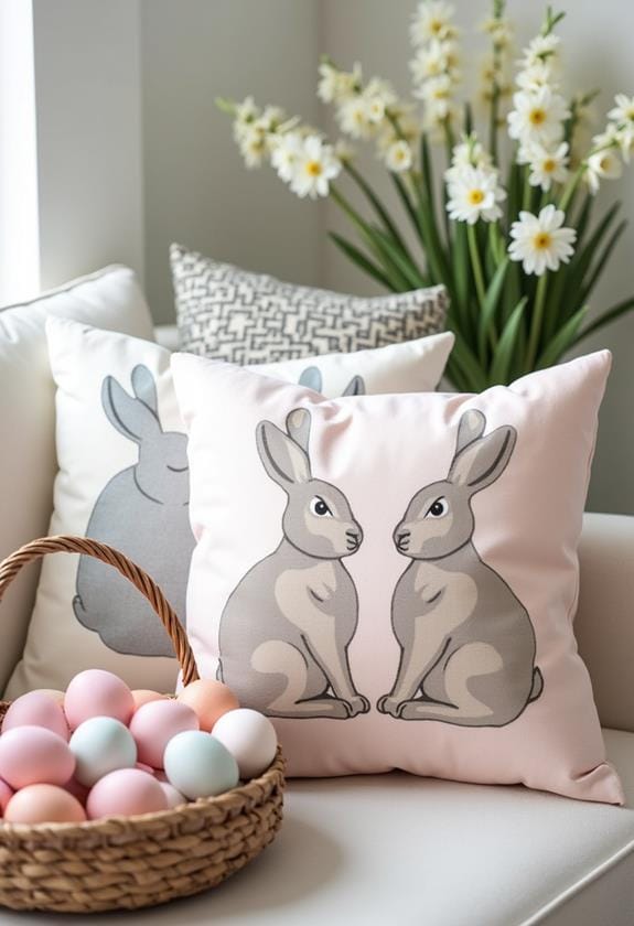 cozy bunny pillow arrangement